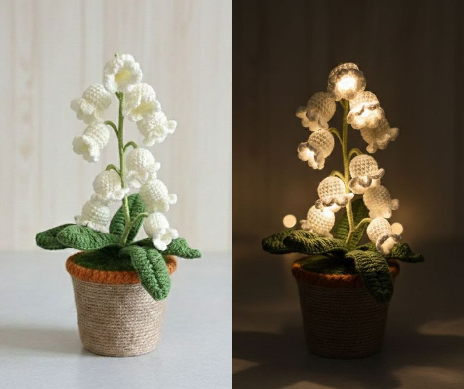 Hand-Crocheted Glow Flowers.