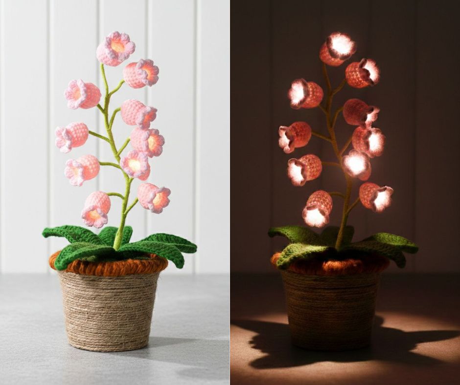 Hand-Crocheted Glow Flowers.