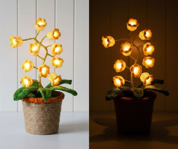 Hand-Crocheted Glow Flowers.